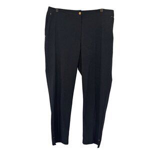 CHICOS 2 zenergy Womens Size large black Polka Dot Stretch Pull-On Ankle Pants